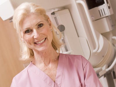 Nurse mammogram machine