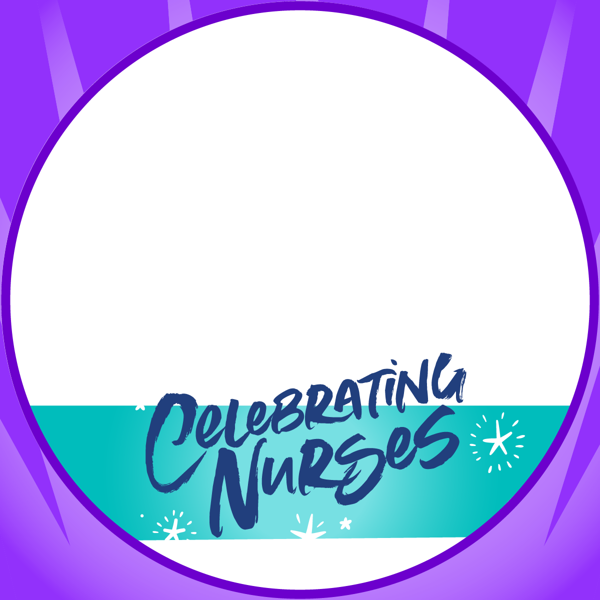 "Celebrating nurses" purple circle